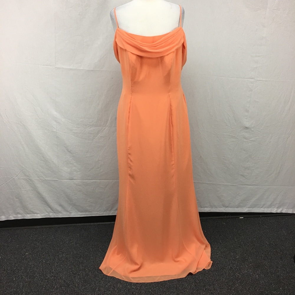 Belsoie Orange Draped Chiffon Formal Dress